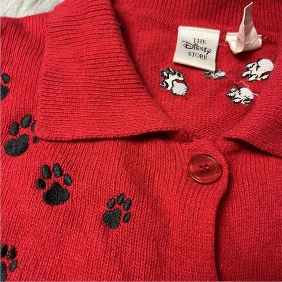 Vintage 90s Disney Store Red 101 Dalmatians Cardigan Sweater - Picture 4 of 16